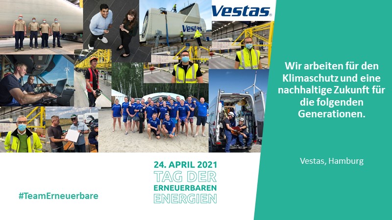 Collage mit verschiedenen Motiven des Unternehmens Vestas