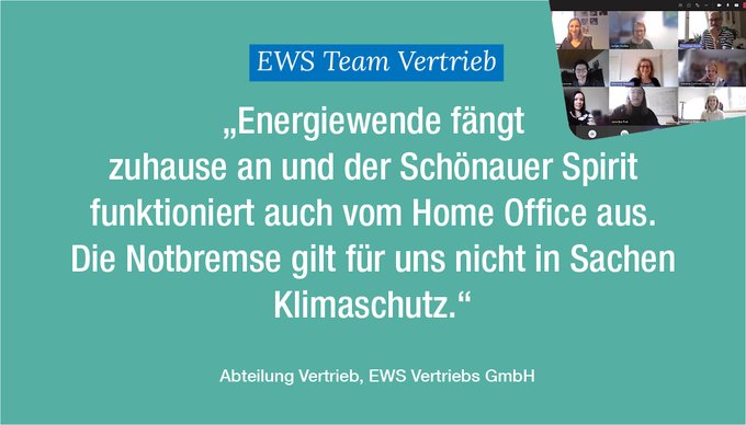 Screenshot einer Videokonferenz mit Zitat zur Energiewende
