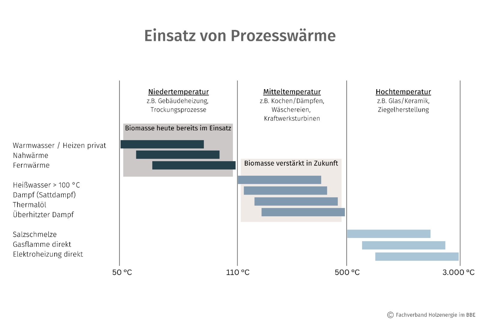 Einsatz von Biomasse in der Prozesswärme. Quelle: FVH.