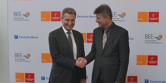 Günther Oettinger und Fritz Brickwedde auf der Hannover Messe 2014