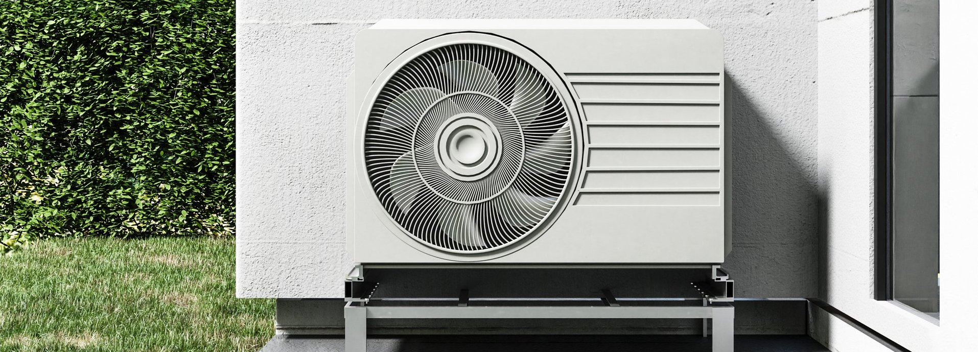Wärmepumpe außerhalb des Hauses