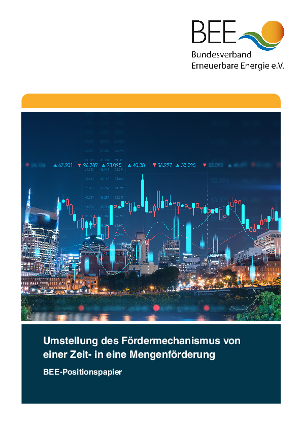 Umstellung des Fördermechanismus von einer Zeit- in eine Mengenförderung