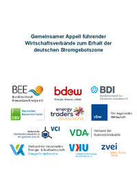 Die Wirtschaftsverbände warnen gemeinsam vor der Aufteilung der einheitlichen deutschen Stromgebotszone.