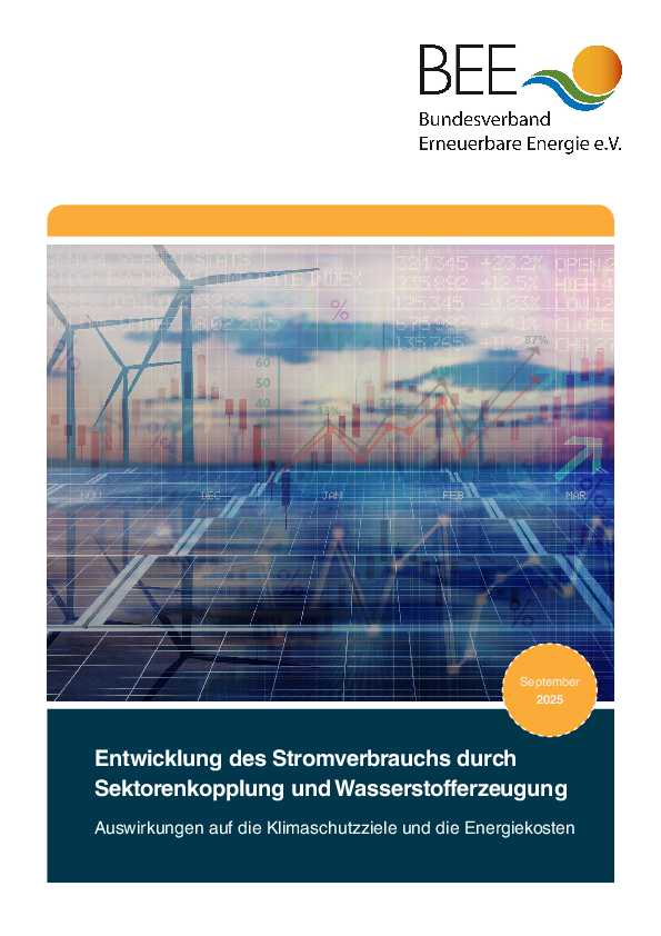 Entwicklung des Stromverbrauchs durch Sektorenkopplung und Wasserstofferzeugung