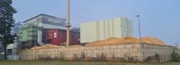 Aussenansicht eines Biomasseheizkraftwerks