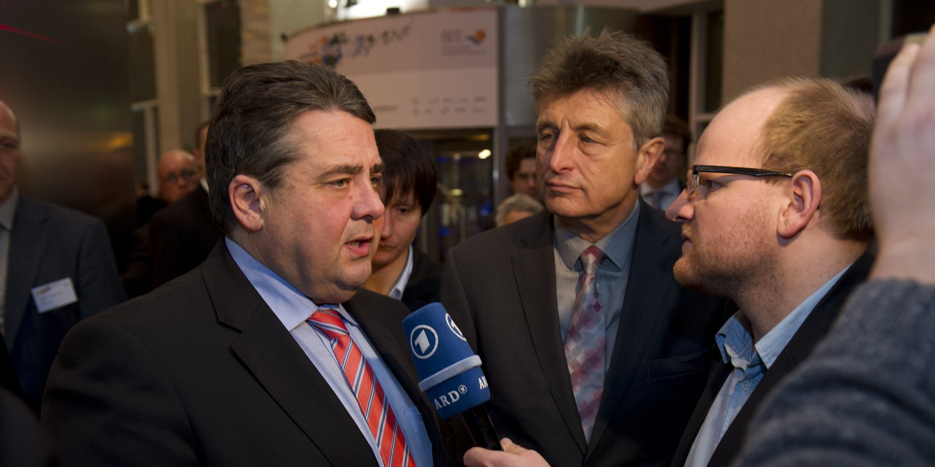 Sigmar Gabriel im ARD-Interview auf dem BEE-Neujahrsempfang 2014