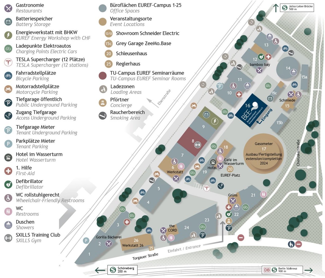 Lageplan des EUREF-Campus