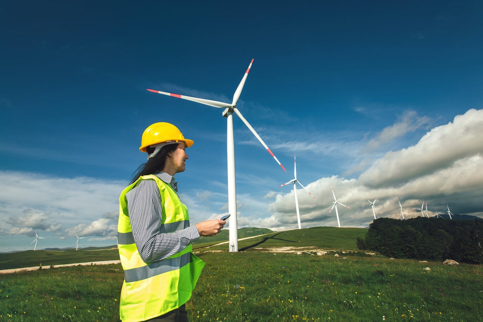 Windkraftanlageningenieurinspektion und Fortschrittskontrolle Windkraftanlage