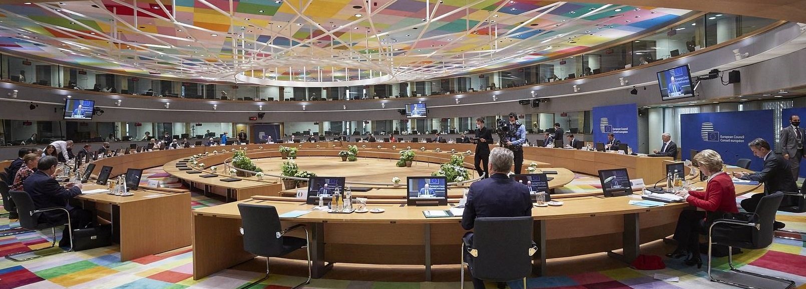 Ansicht des Sitzungssaals des Europäischen Rats während einer Sitzung 